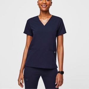Figs Navy Casma Three Pocket Scrub Top Size M